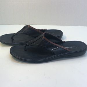 True Republic Black Leather Thong FlipFlops